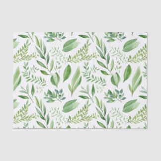Papier Mousseline Coloré Rustique Eucalyptus Feuilles d'aquarelle