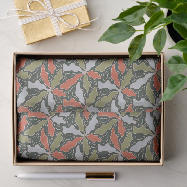 Papier Mousseline Colorful Abstract Botanical  (Cadeau)