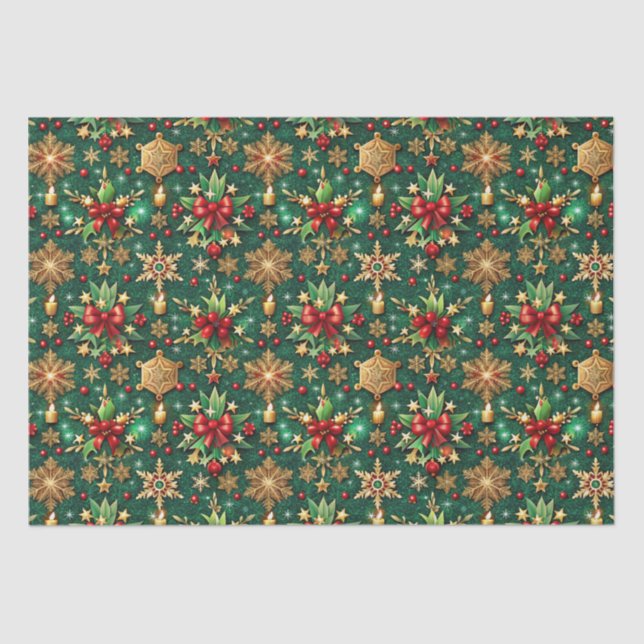 Papier Mousseline Colorful Christmas Vibe Festive Pattern (Recto)