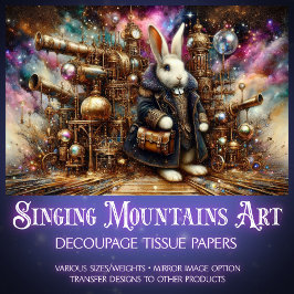 Papier Mousseline Colorful Steampunk Rabbit Magique Découpage