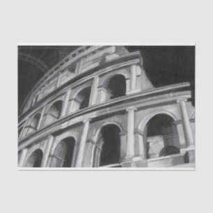 Papier Mousseline Colosseum romain avec les dessins architecturaux