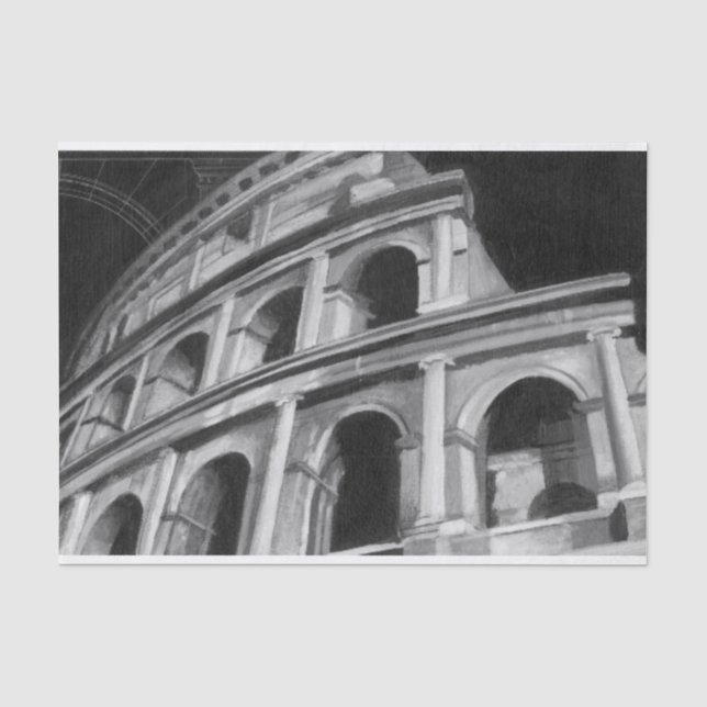 Papier Mousseline Colosseum romain avec les dessins architecturaux (Recto)
