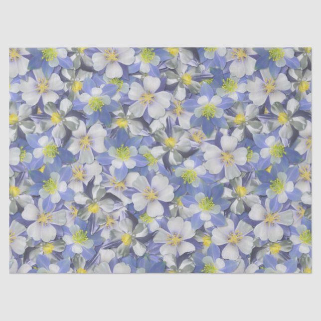 Papier Mousseline Columbines Motif sans âme (Recto)