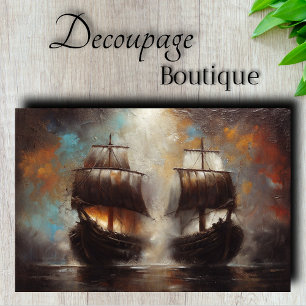 Papier Mousseline Combat de découpage de navires jumeaux