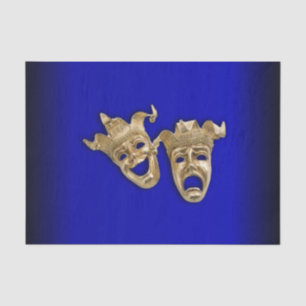 Papier Mousseline Comédie et tragédie Théâtre Masques Cobalt