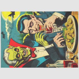 Papier Mousseline Comics Vampire d'horreur vintage