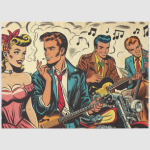 Papier Mousseline Comics Vintage Rock and Roll des années 1950