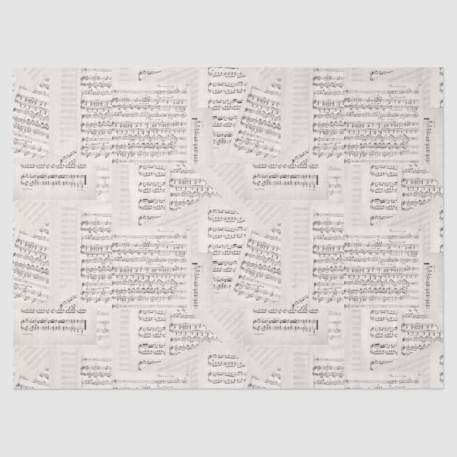 Papier Mousseline Composition musicale Collage Vintage (Recto)