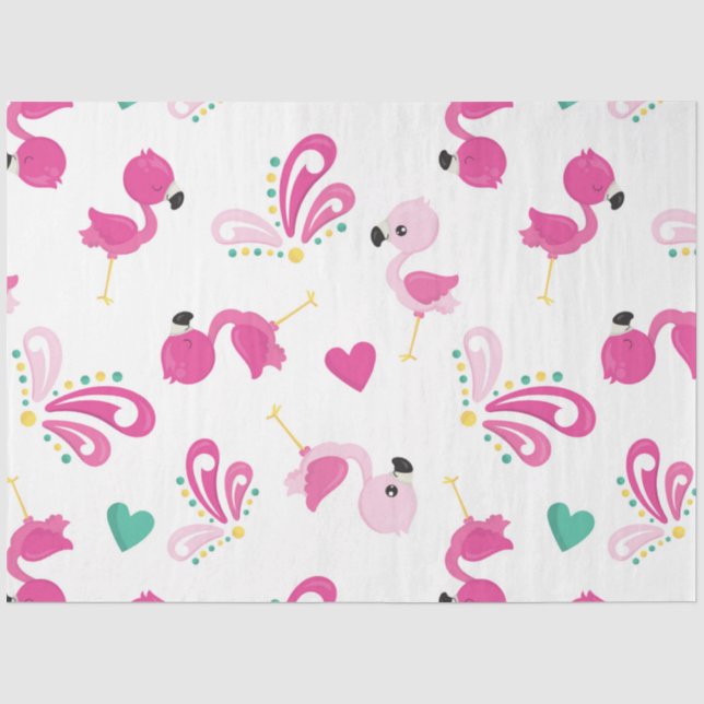 Papier Mousseline Conception Amusement Flamant 2 (Recto)