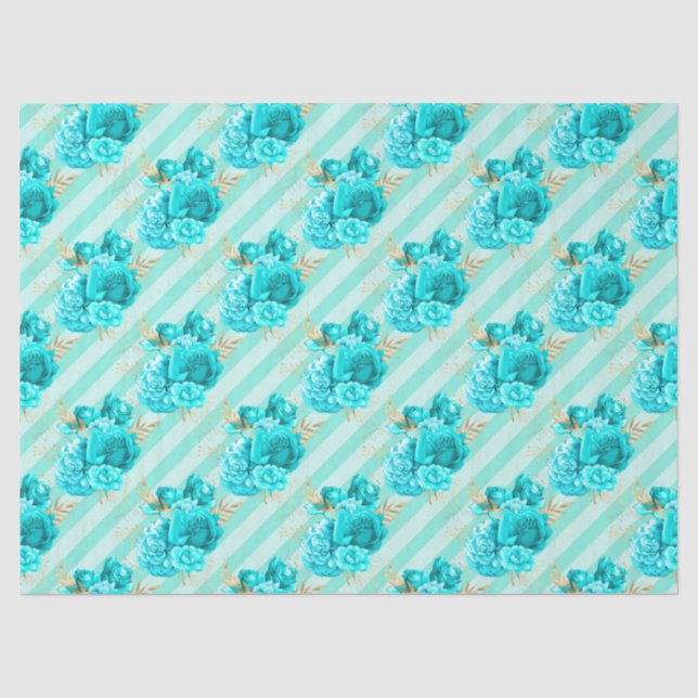Papier Mousseline Conception Aqua et Gold Series 4 (Recto)