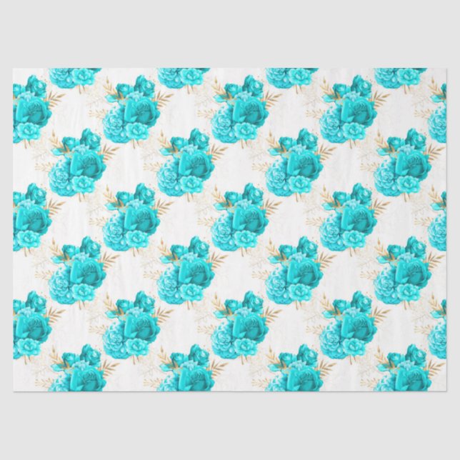 Papier Mousseline Conception Aqua et Gold Series 8 (Recto)