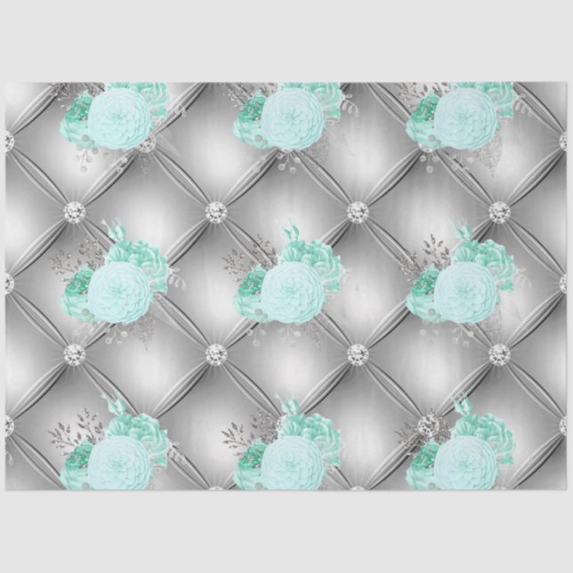 Papier Mousseline Conception Aqua et Silver Series 2 (Recto)
