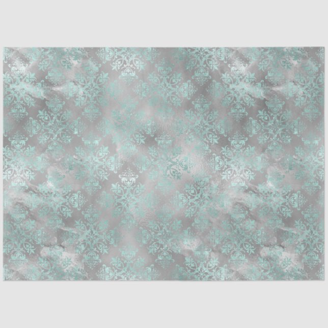 Papier Mousseline Conception Aqua et Silver Series 9 (Recto)
