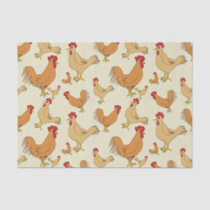 Papier Mousseline Conception Brown des Motifs de poulet