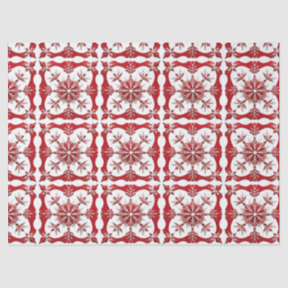 Papier Mousseline Conception complexe du flocon de neige rouge