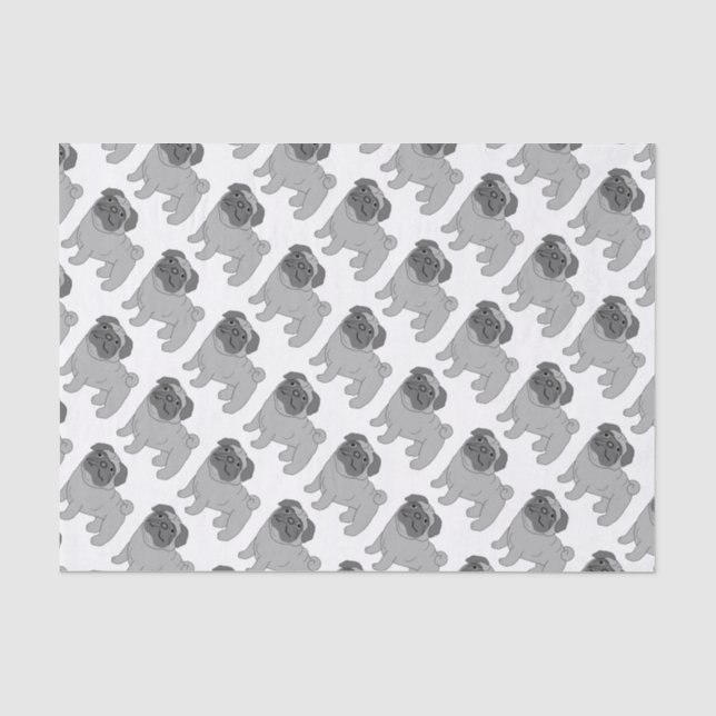 Papier Mousseline Conception de chien de Carlin gris (Recto)