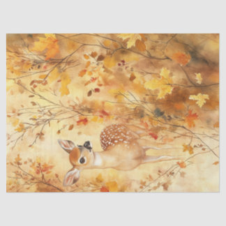 Papier Mousseline Conception de feuilles d'automne faon aquarelle