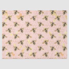 Papier Mousseline Conception de la série Abeilles rose et or 1