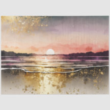 Conception de la série Coucher de soleil aquarelle