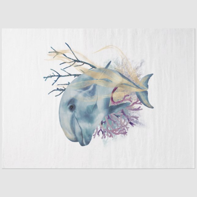 Papier Mousseline Conception de la série d'aquarelles sous-marines 3 (Recto)