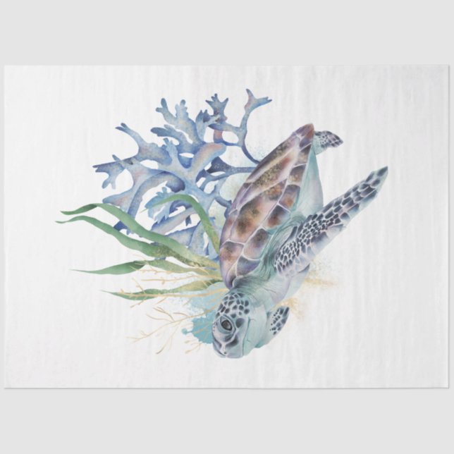 Papier Mousseline Conception de la série d'aquarelles sous-marines 6 (Recto)