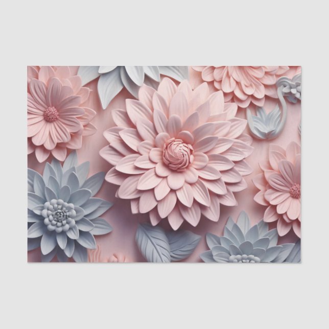 Papier Mousseline Conception de la série de fleurs 3D 1 (Recto)