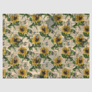 Papier Mousseline Conception de la série des tournesols et libellule