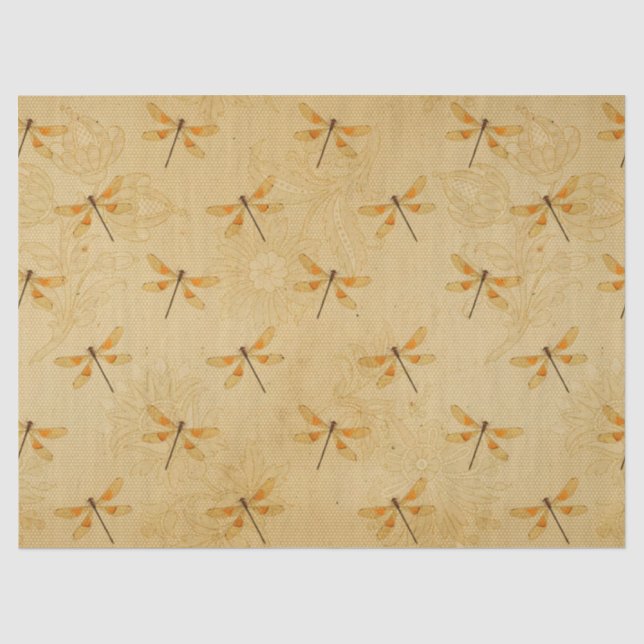 Papier Mousseline Conception de la série des tournesols et libellule (Recto)