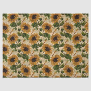 Papier Mousseline Conception de la série des tournesols et libellule