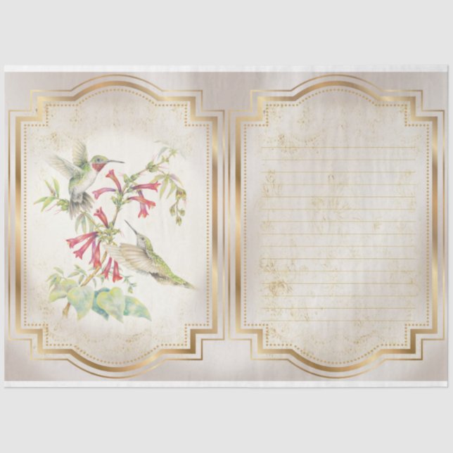 Papier Mousseline Conception de la série Humminbirds 3 (Recto)