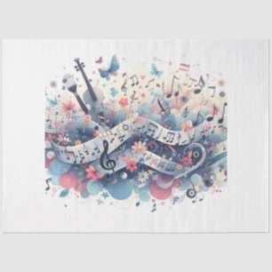 Papier Mousseline Conception de la série Notes musicales 5