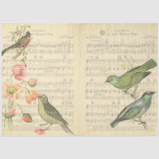 Papier Mousseline Conception de la série Oiseaux Vintage 5
