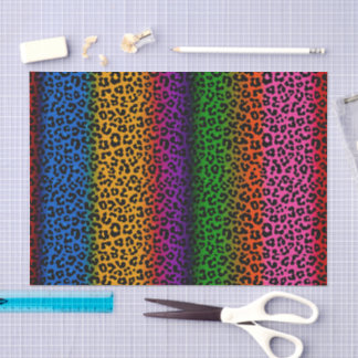 Papier Mousseline Conception de motif imprimé animal léopard coloré