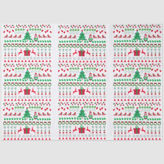 Papier Mousseline Conception de Noël de pull-over moche (Recto)