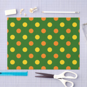 Papier Mousseline Conception de points polka jaune orange vert