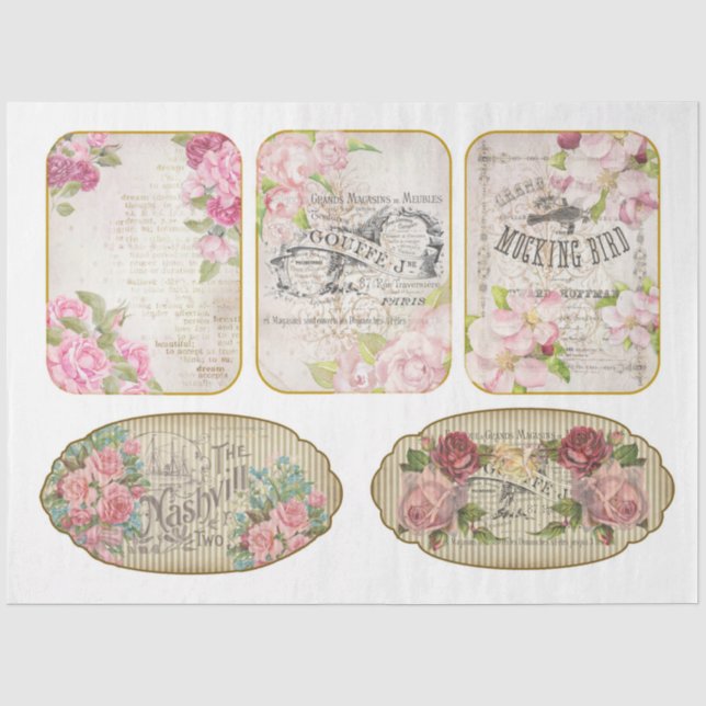 Papier Mousseline Conception de série chic Shabby victorien 11 (Recto)