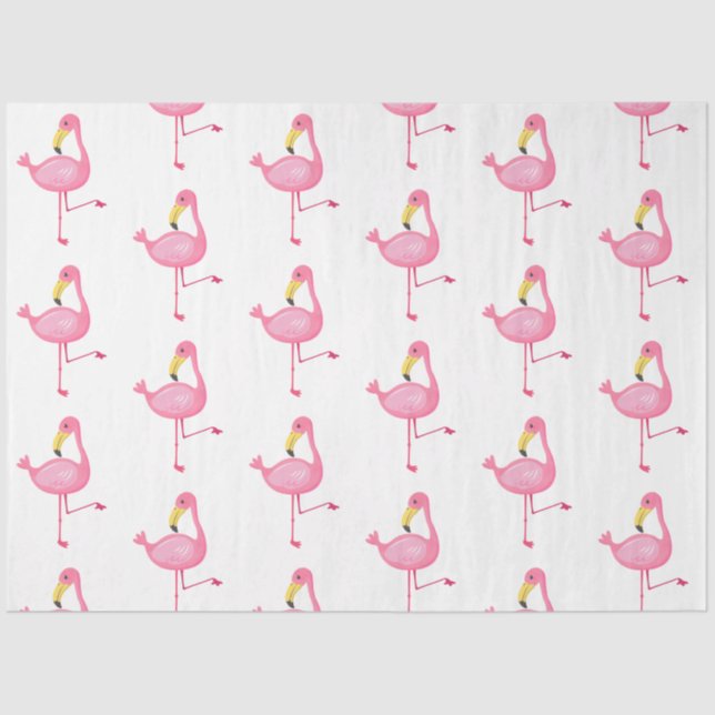 Papier Mousseline Conception de série de Flamants roses tropicaux 7 (Recto)