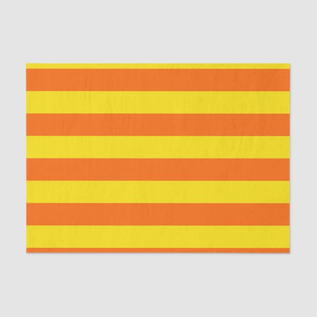 Papier Mousseline Conception des rayures orange et jaune (Recto)