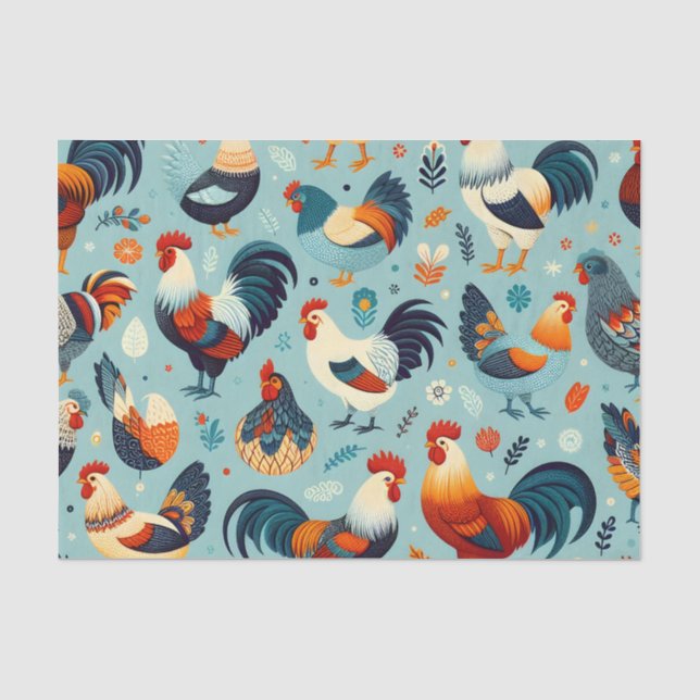 Papier Mousseline Conception du poulet et du coq (Recto)