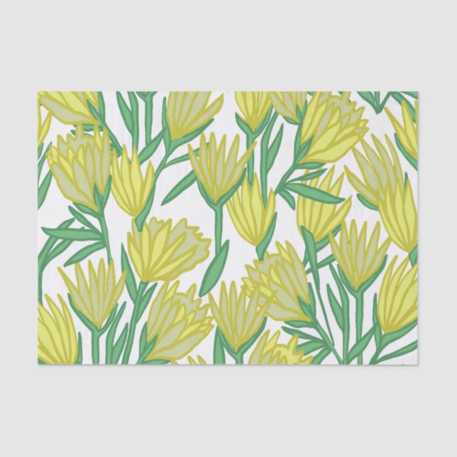 Papier Mousseline Conception du Protea jaune (Recto)