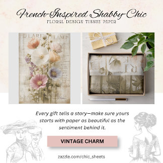 Papier Mousseline Conception florale shabby-chic inspirée de la Fran