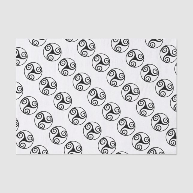 Papier Mousseline Conception traditionnelle de Triskele celtique (Recto)