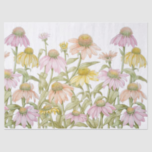 Papier Mousseline Coneflowers Watercolor