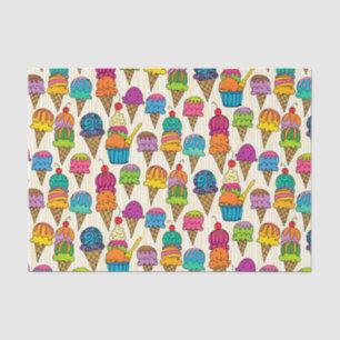 Papier Mousseline cônes de crème glacée