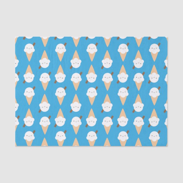 Papier Mousseline Cônes de crème glacée Kawaii (Recto)