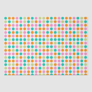 Papier Mousseline Confetti coloré Art rétro pois des années 60