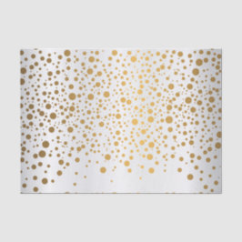 Papier Mousseline Confetti d'or blanc et métallique