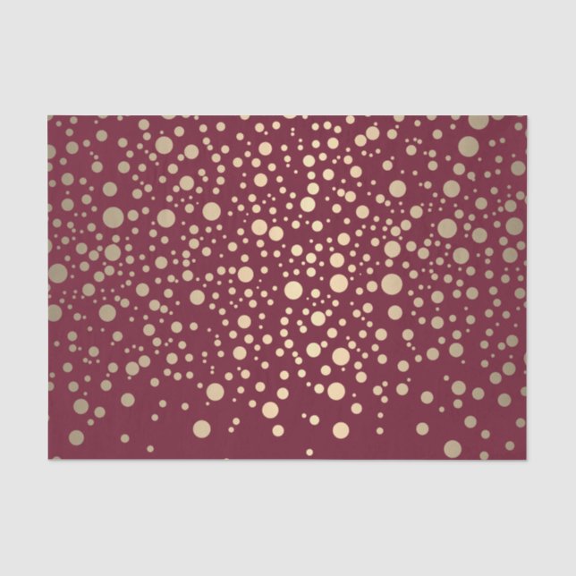 Papier Mousseline Confetti d'or noir rouge et métallique (Recto)