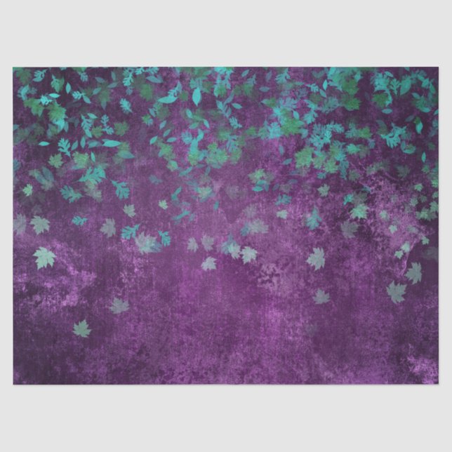 Papier Mousseline Confetti turquoise sur la page de découpage violet (Recto)