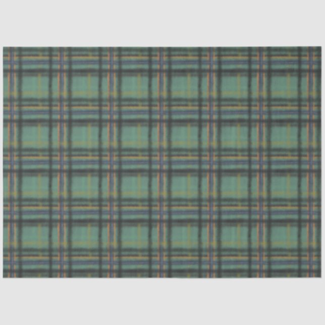Papier Mousseline Confort Cosy Style Campagne Sage Plaid Charming (Recto)